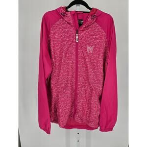 Coconut Creek Womens Sz XXL Full Zip Hooded Windbreaker Jacket Pink Athletic
